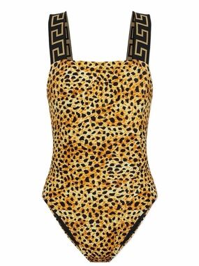 VERSACE Greca cheetah printed swimsuit